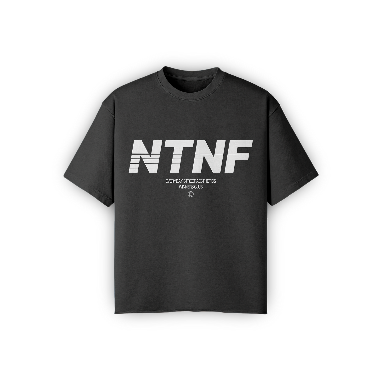 Boxy Raw Hem T-Shirt "NTNF"